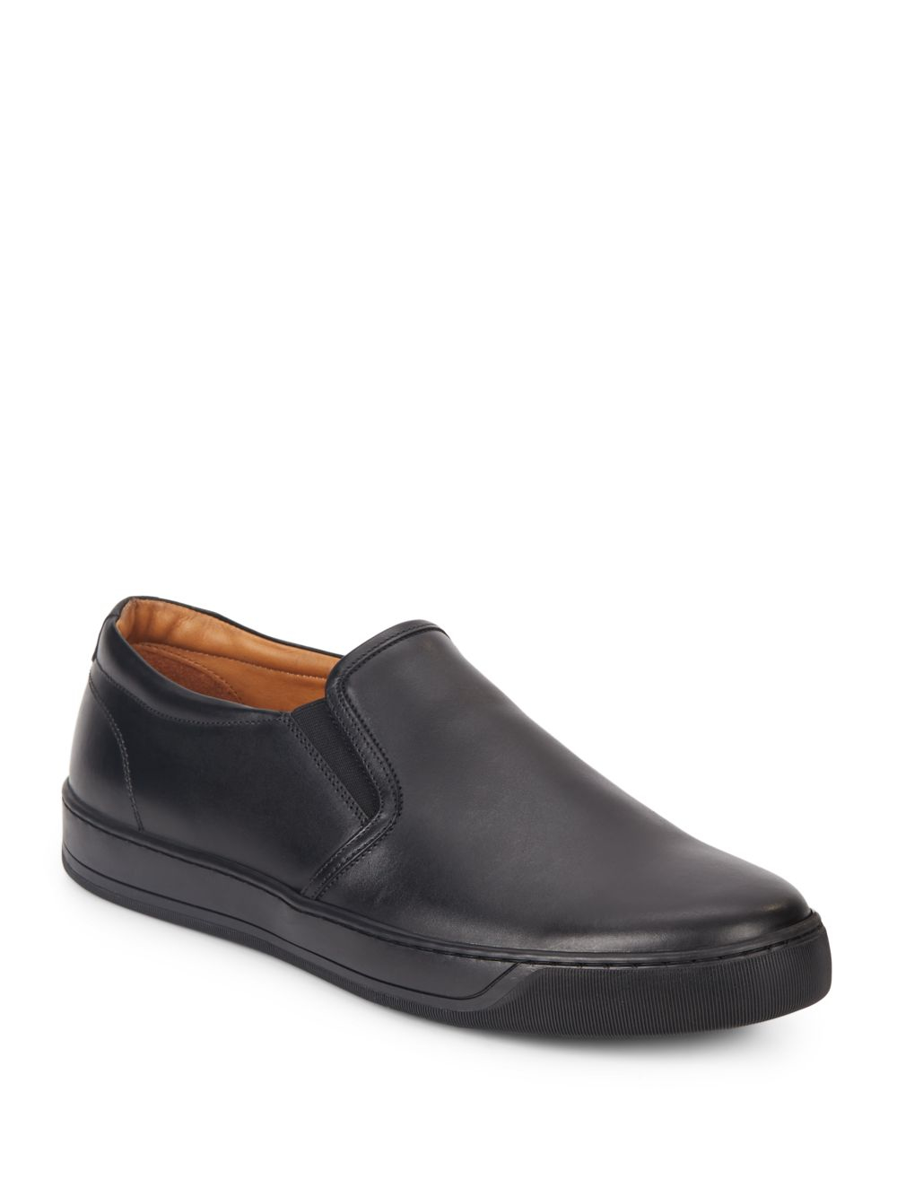 Bruno magli Wimpy Leather Slip-on Sneakers in Black for Men | Lyst