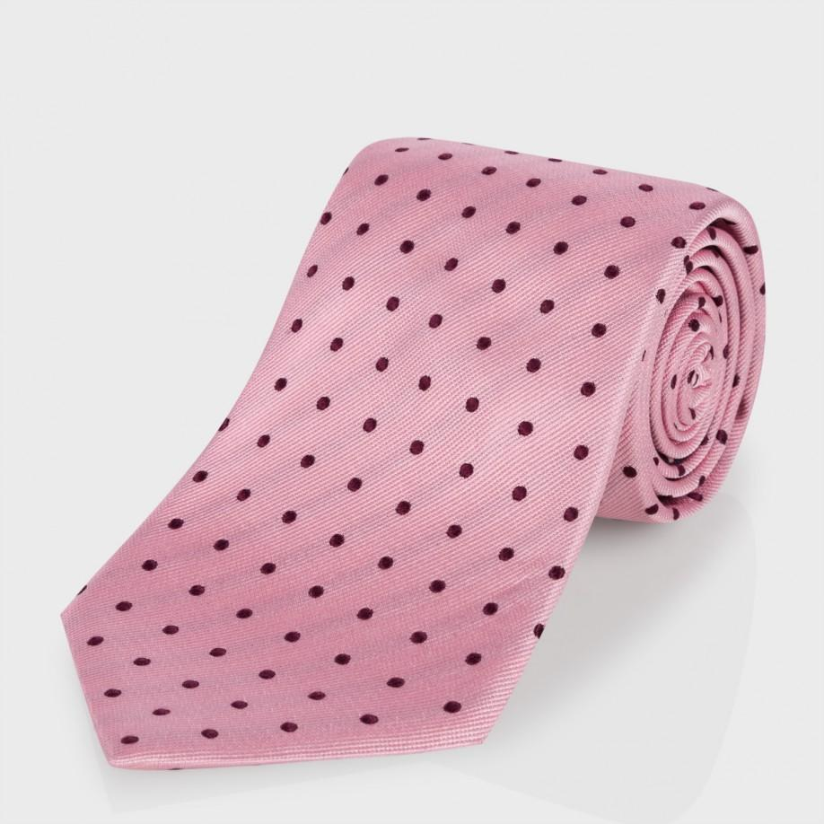 Paul smith Men's Pink And Black Polka Dot Classic Silk Tie in Pink for ...