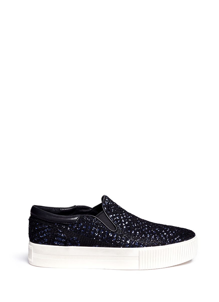 crochet j logo in Black  Platform Ash ons 'karma' Crochet Slip Sequin Lyst