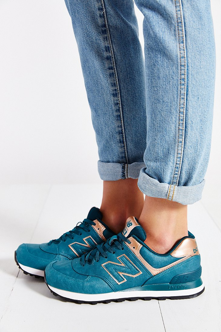 New Balance Blue 574 Precious Metals Running Sneaker New Balance Blue 574 Precious Metals Running Sneaker