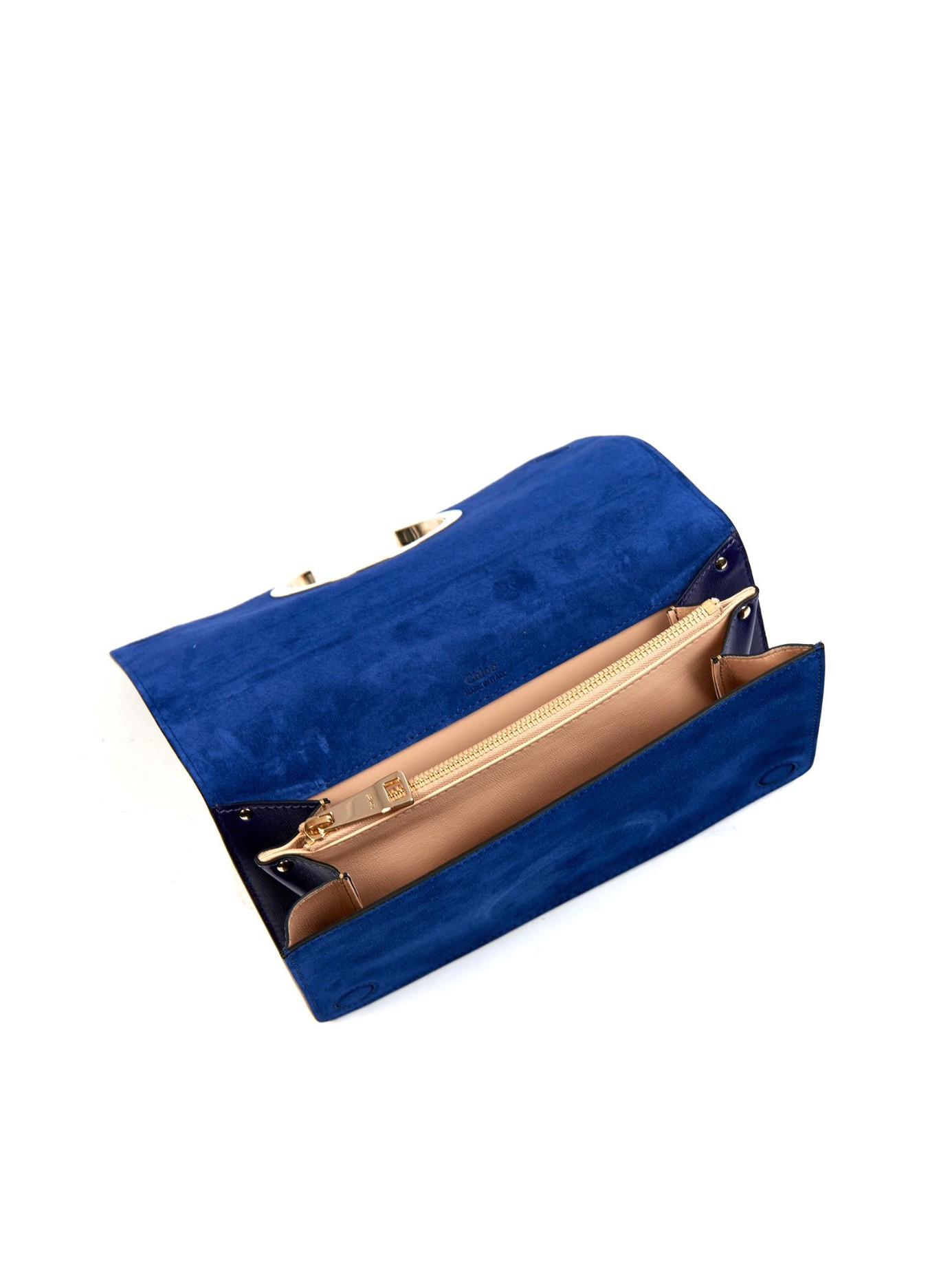 Chlo Gabrielle Leather And Suede Clutch in Blue | Lyst