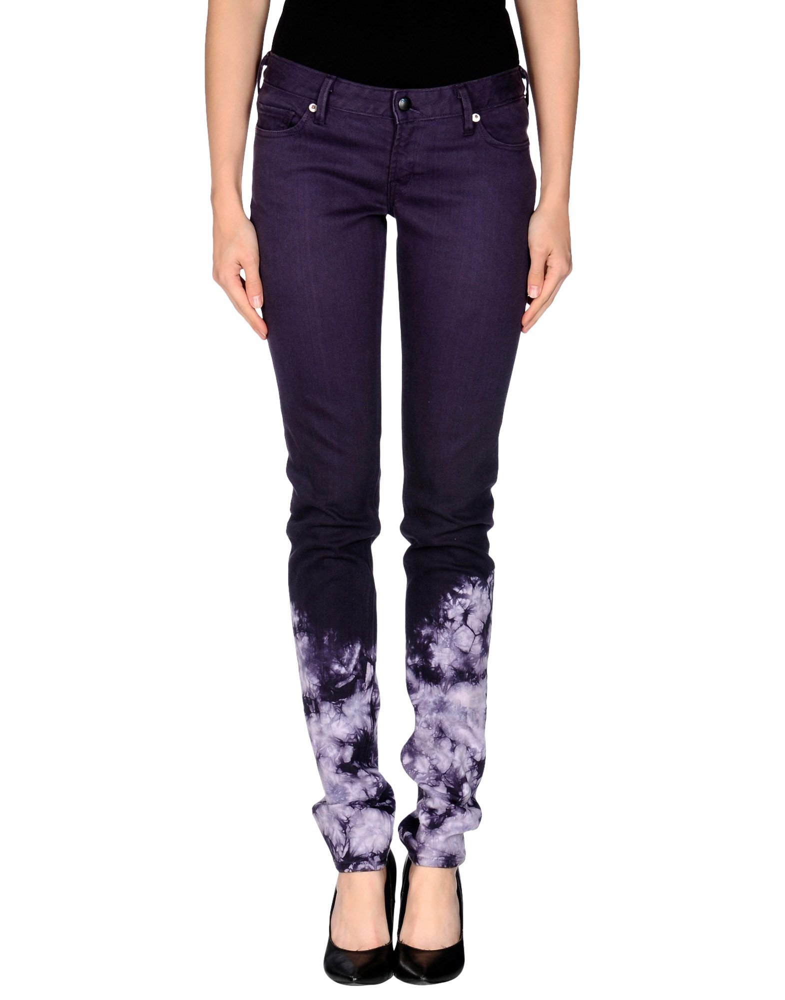 purple flare trousers