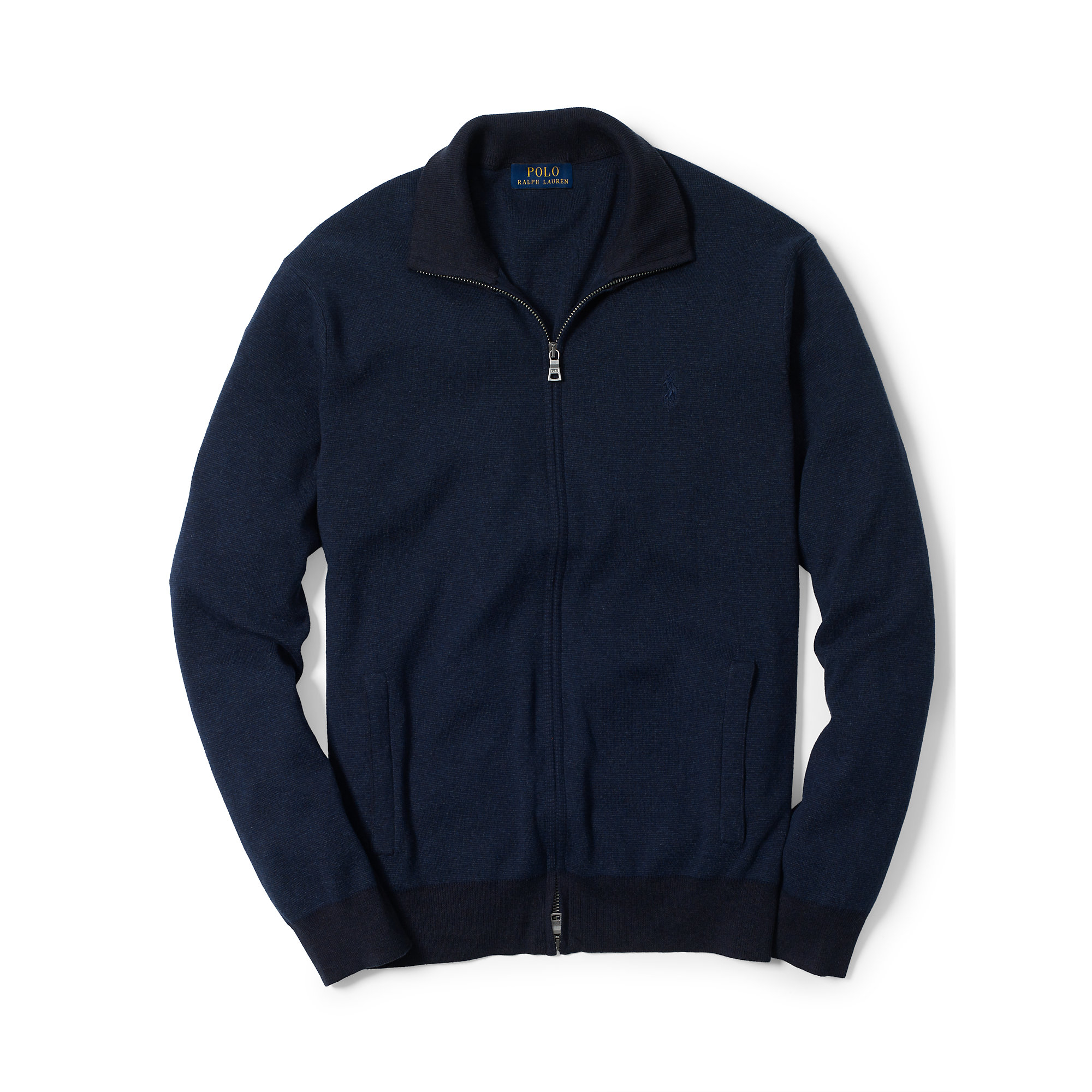 Lyst - Polo ralph lauren Pima Cotton Full-zip Sweater in Blue for Men