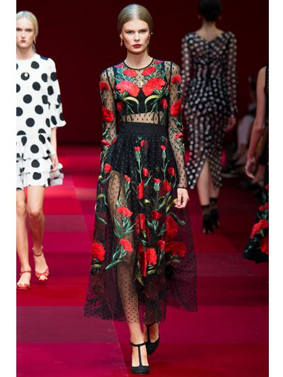 dolce gabbana black dress with flowers
