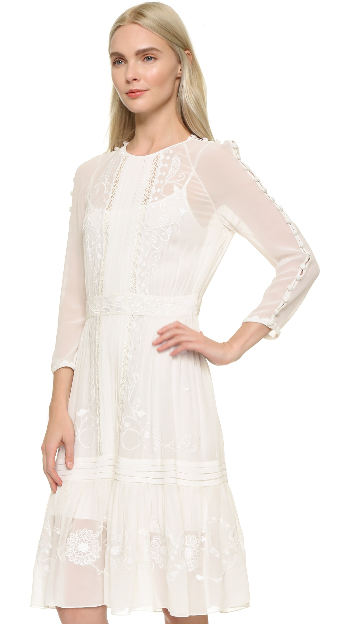 Lyst Temperley London Lupita Knee Length Dress In White Gallery