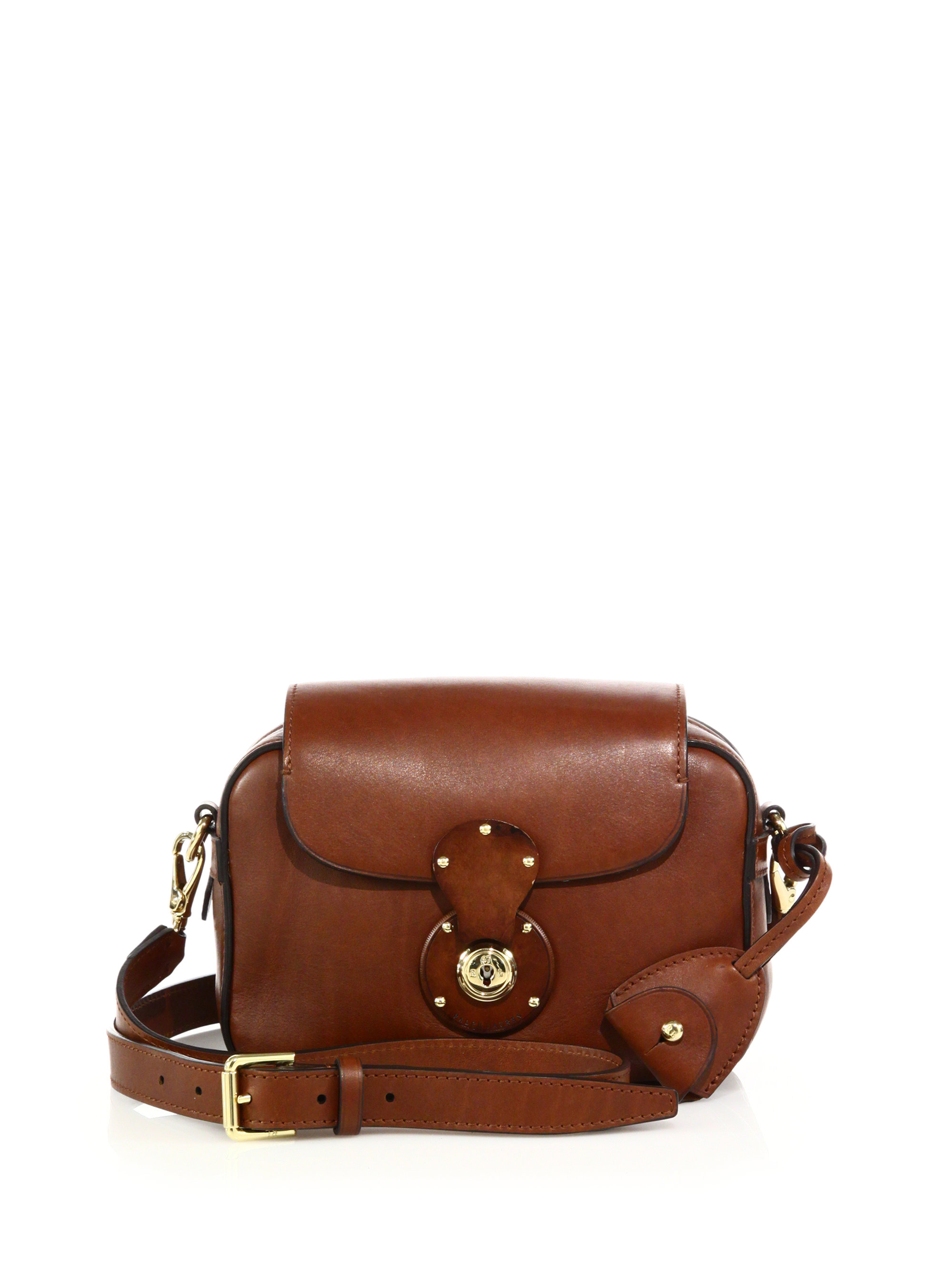 Lyst Ralph Lauren Ricky Small Leather Zip Crossbody Bag In Brown Gallery