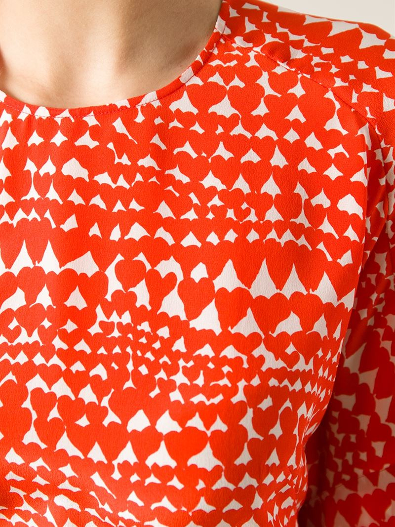 Lyst Stella Mccartney Heart Pattern T Shirt In Red 7818