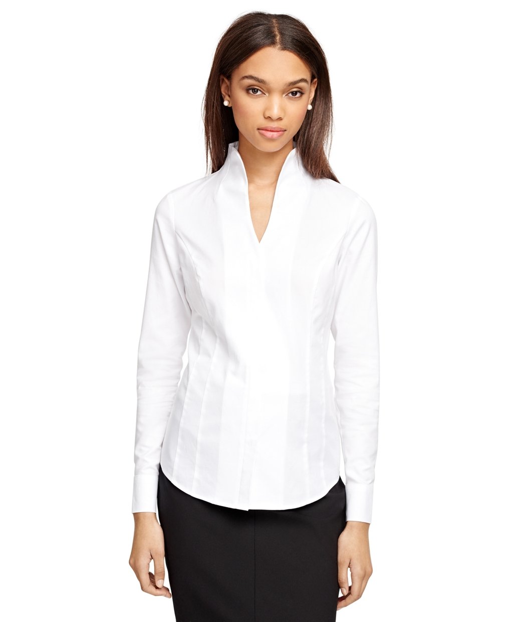 collarless ladies shirt