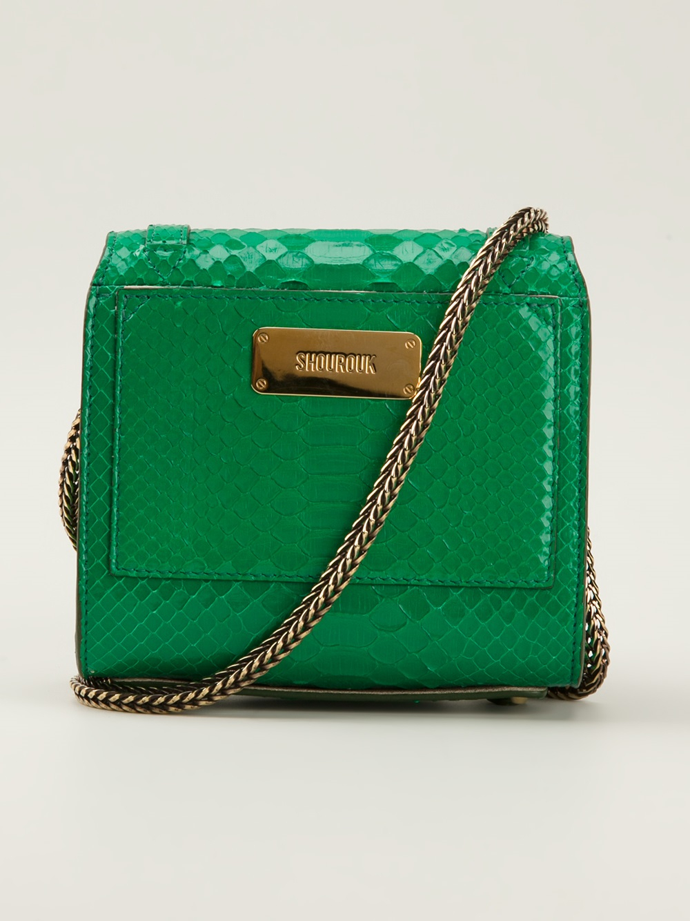 bright green shoulder bag