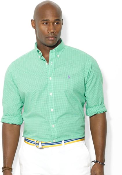 Polo Ralph Lauren Polo Big and Tall Gingham Checked Poplin Shirt in ...