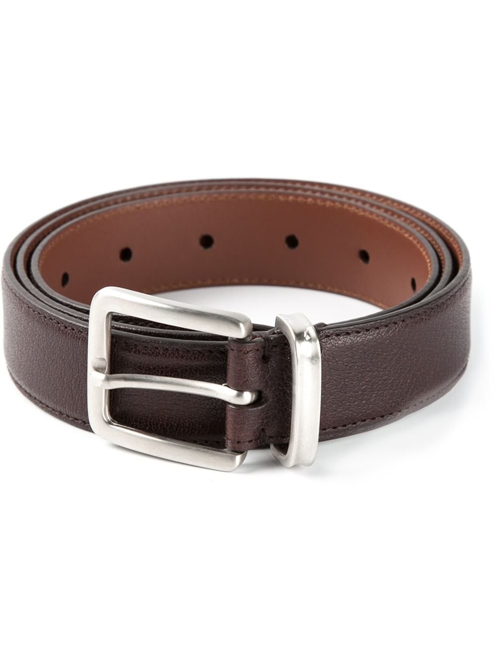 Brunello Cucinelli Classic Buckle Belt in Brown for Men | Lyst