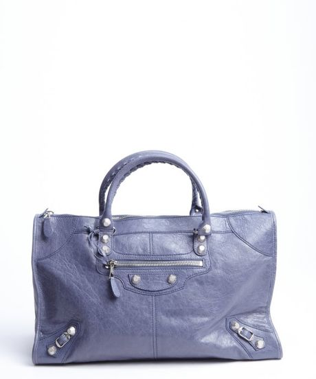 Balenciaga Lavender Distressed Lambskin Leather Large Giant Work Bag in ...
