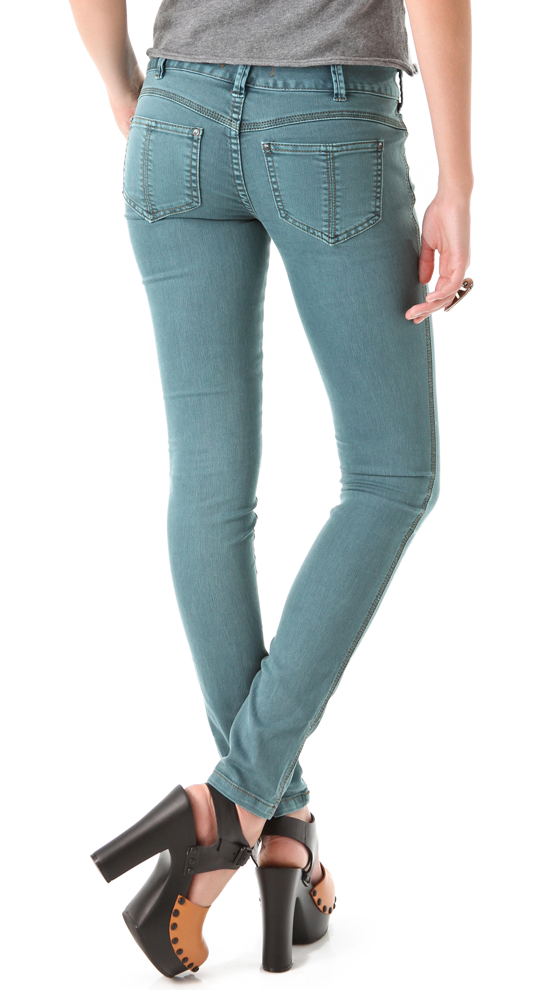 Lyst - Free People Millennium Colored Skinny Jeans in Blue