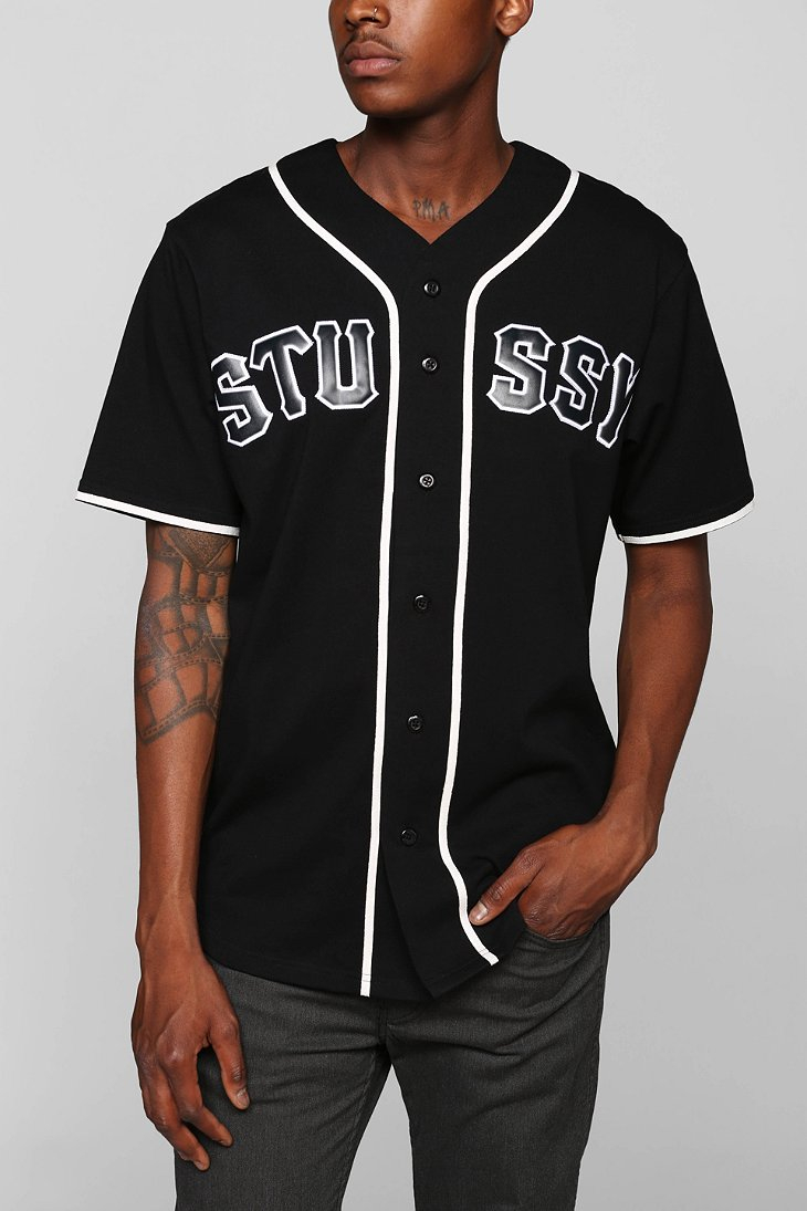 Lyst - Stussy Baseball Jersey Tee in Black for Men