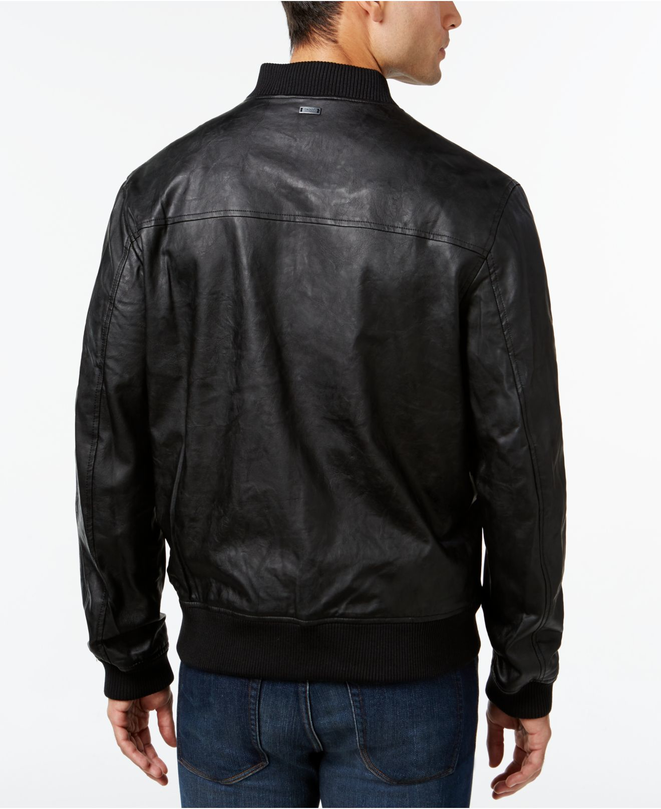 Lyst - Dkny Faux-leather Bomber Jacket in Black for Men