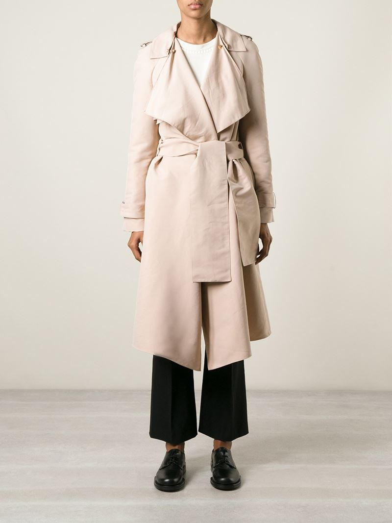 Lanvin Metallic Trench Coat In Brown Lyst Gallery
