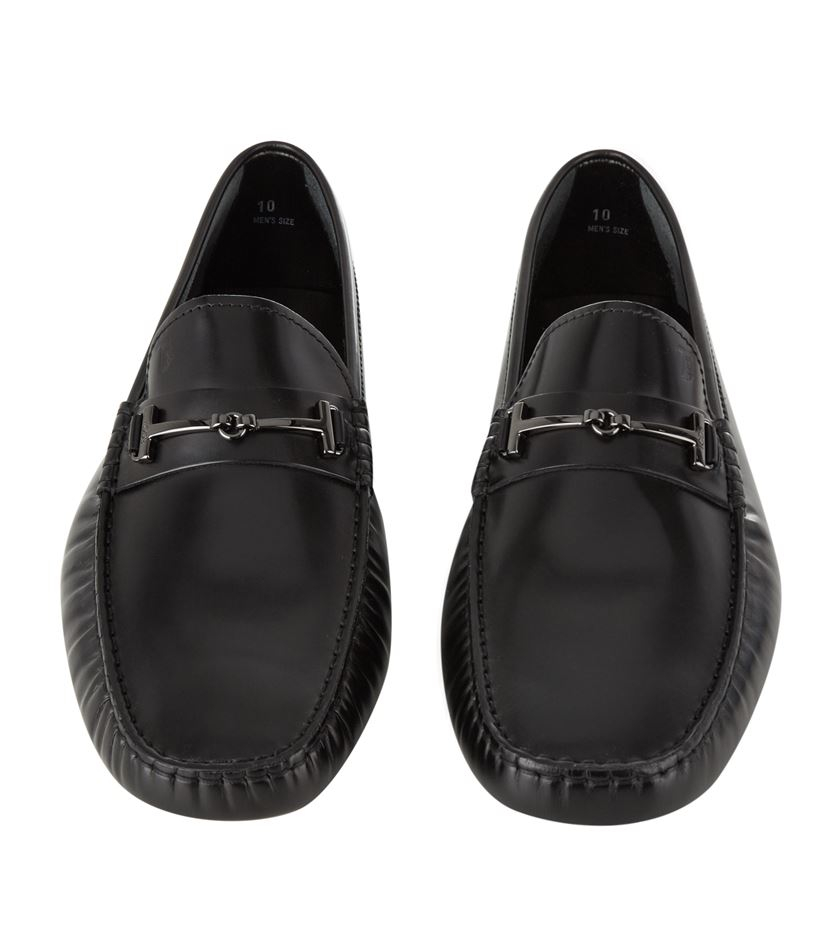 tod's black driving shoes
