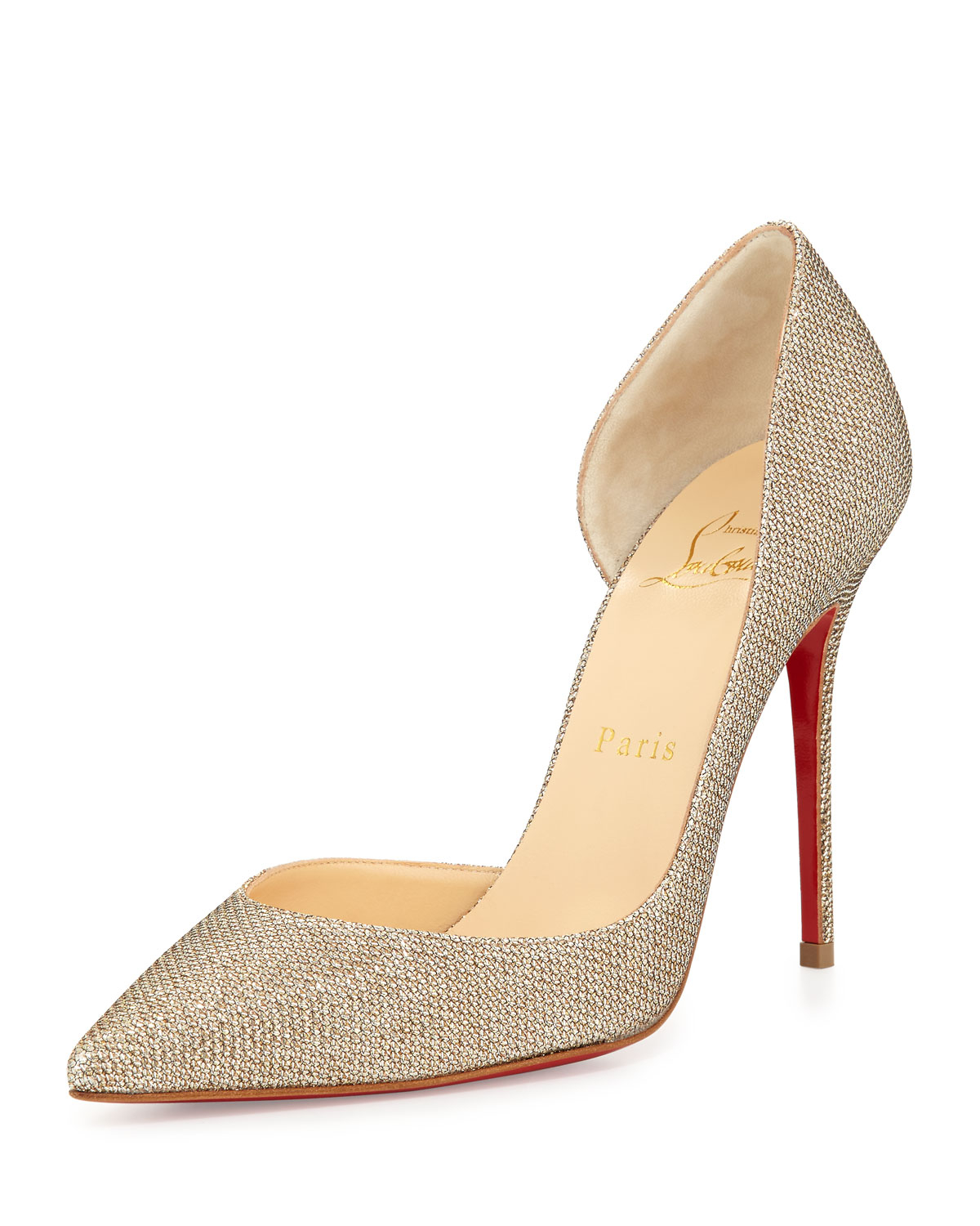 Lyst - Christian Louboutin Iriza Half-D'Orsay Pump in Metallic