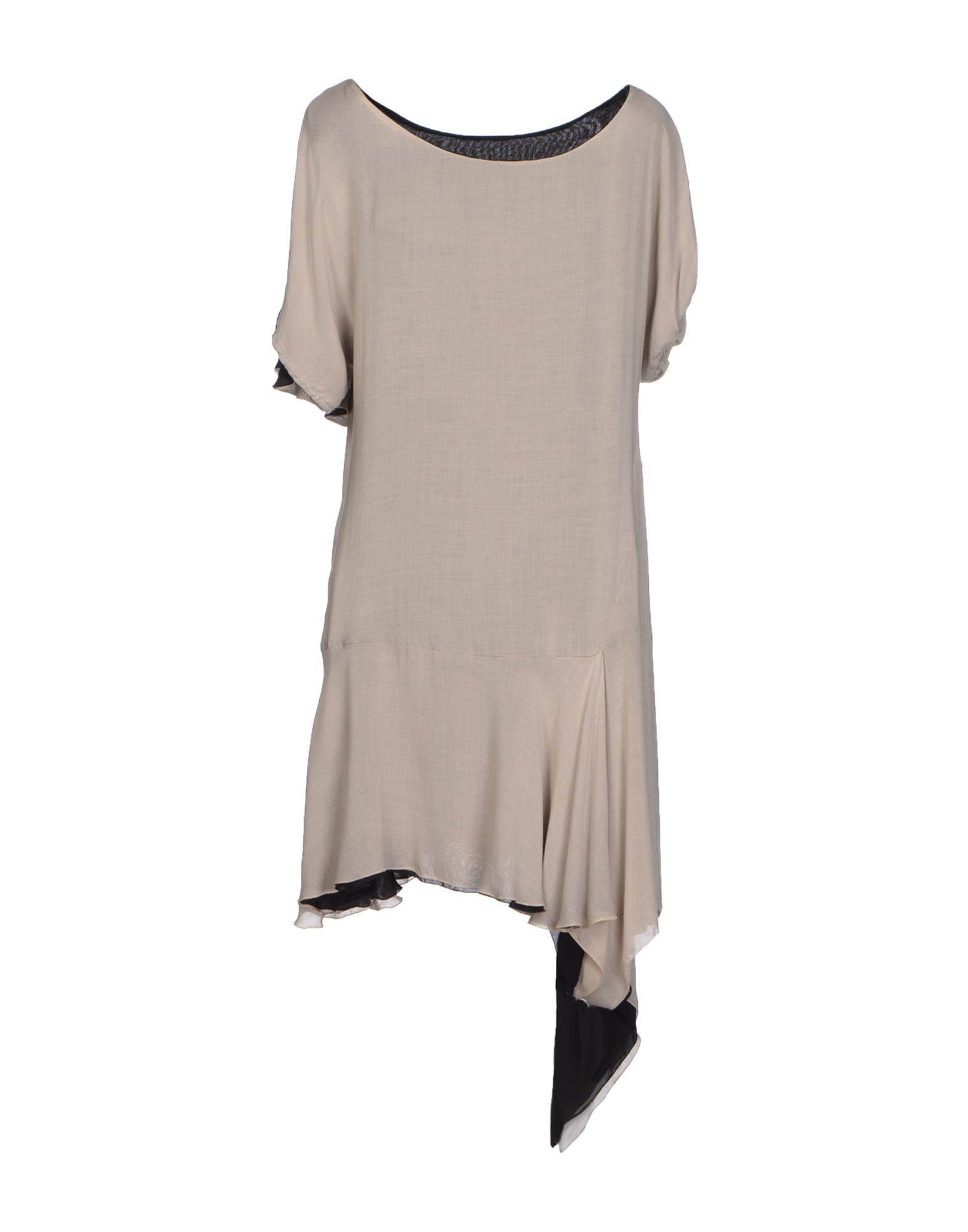 Lyst - Manila Grace Two-Tone Asymmetrical Dress in Gray
