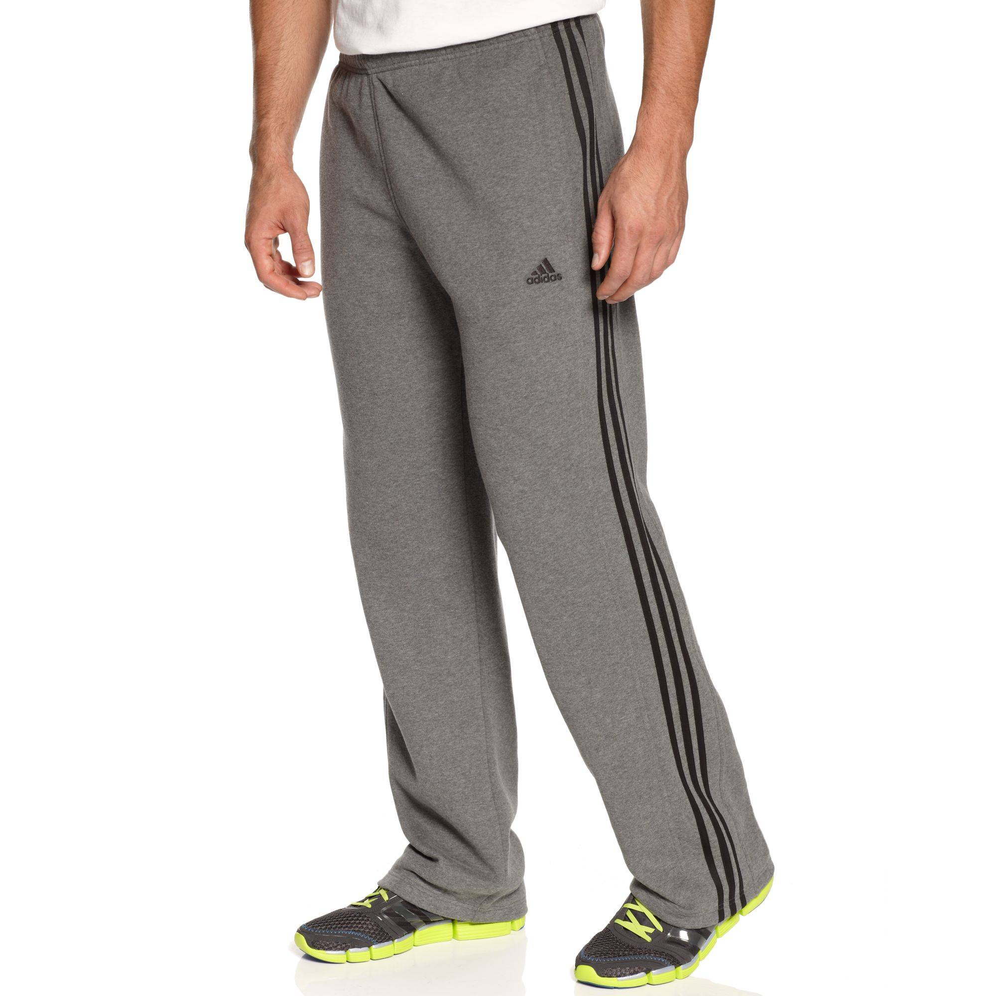 Adidas 3 Stripe Track Pants in Gray for Men (Lead/Black) | Lyst