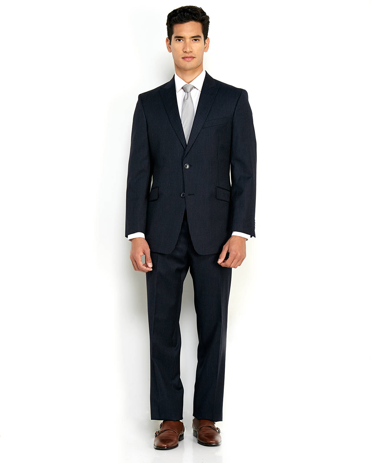 Lyst - Tommy Hilfiger Navy Regular Fit Pinstripe Suit in Blue for Men