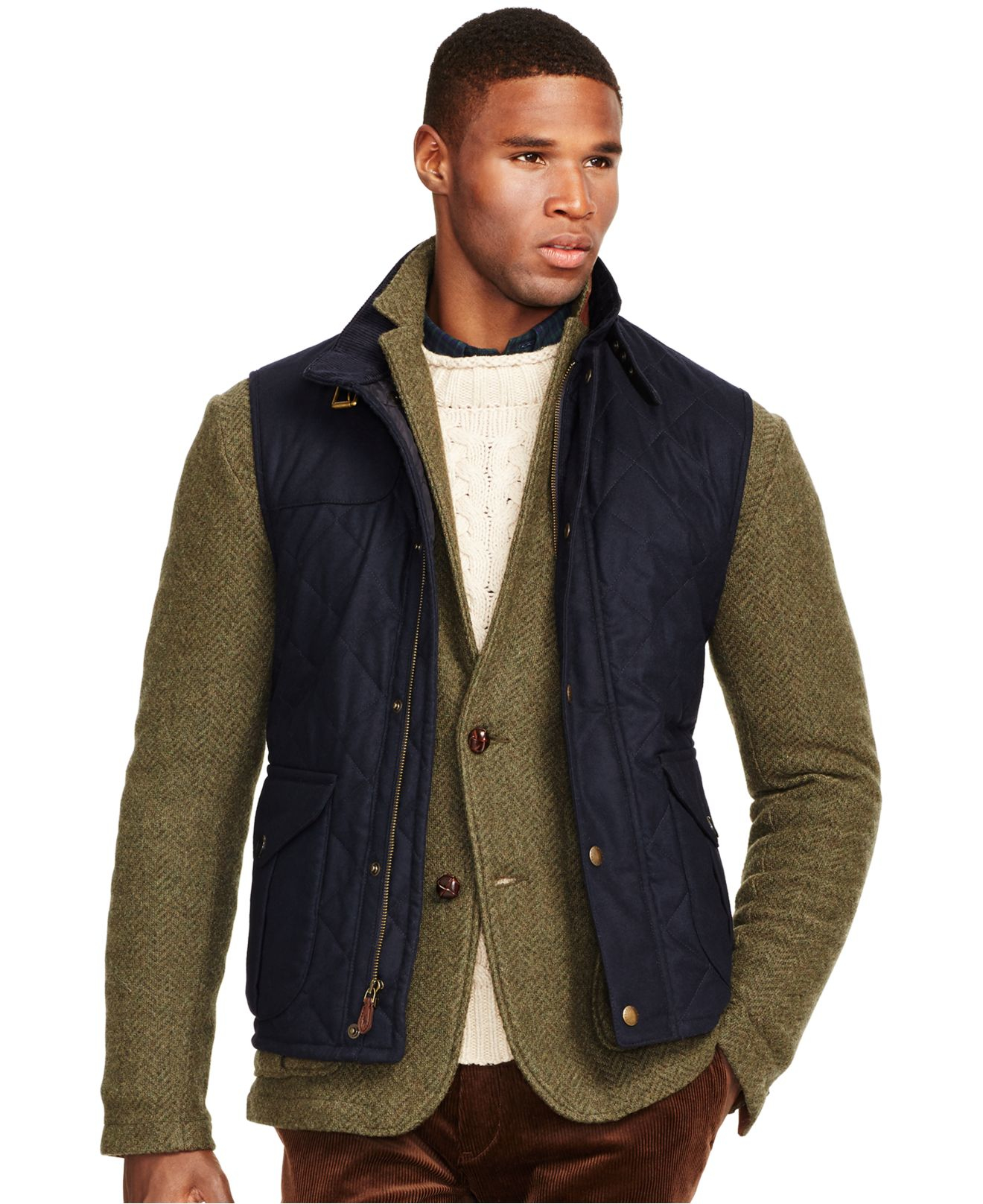 Lyst - Polo Ralph Lauren Quilted Wool Vest in Blue for Men