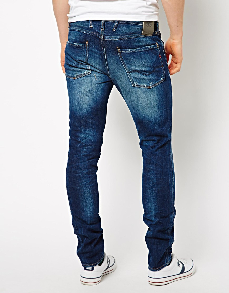 Lyst - Replay Jeans Anbass Slim Fit Laserblast Dark Wash in Blue for Men