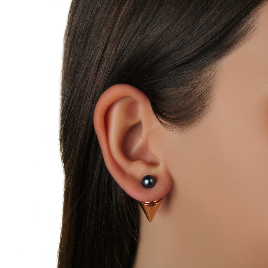 Lyst Vita Fede An Stone Earrings In Rose Gold And Black Pearl Gallery