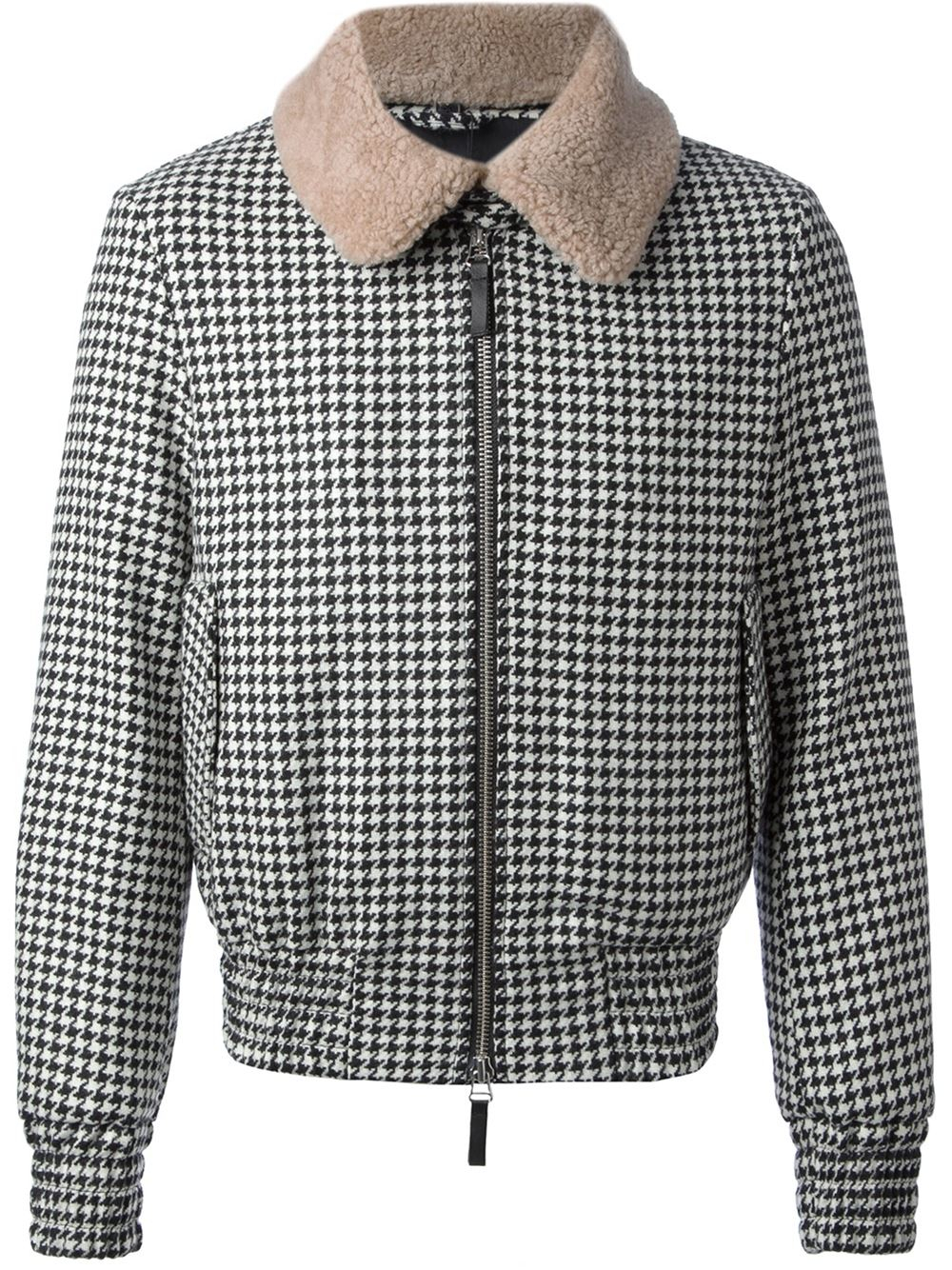 Lyst - Ami Houndstooth Check Bomber Jacket in White for Men