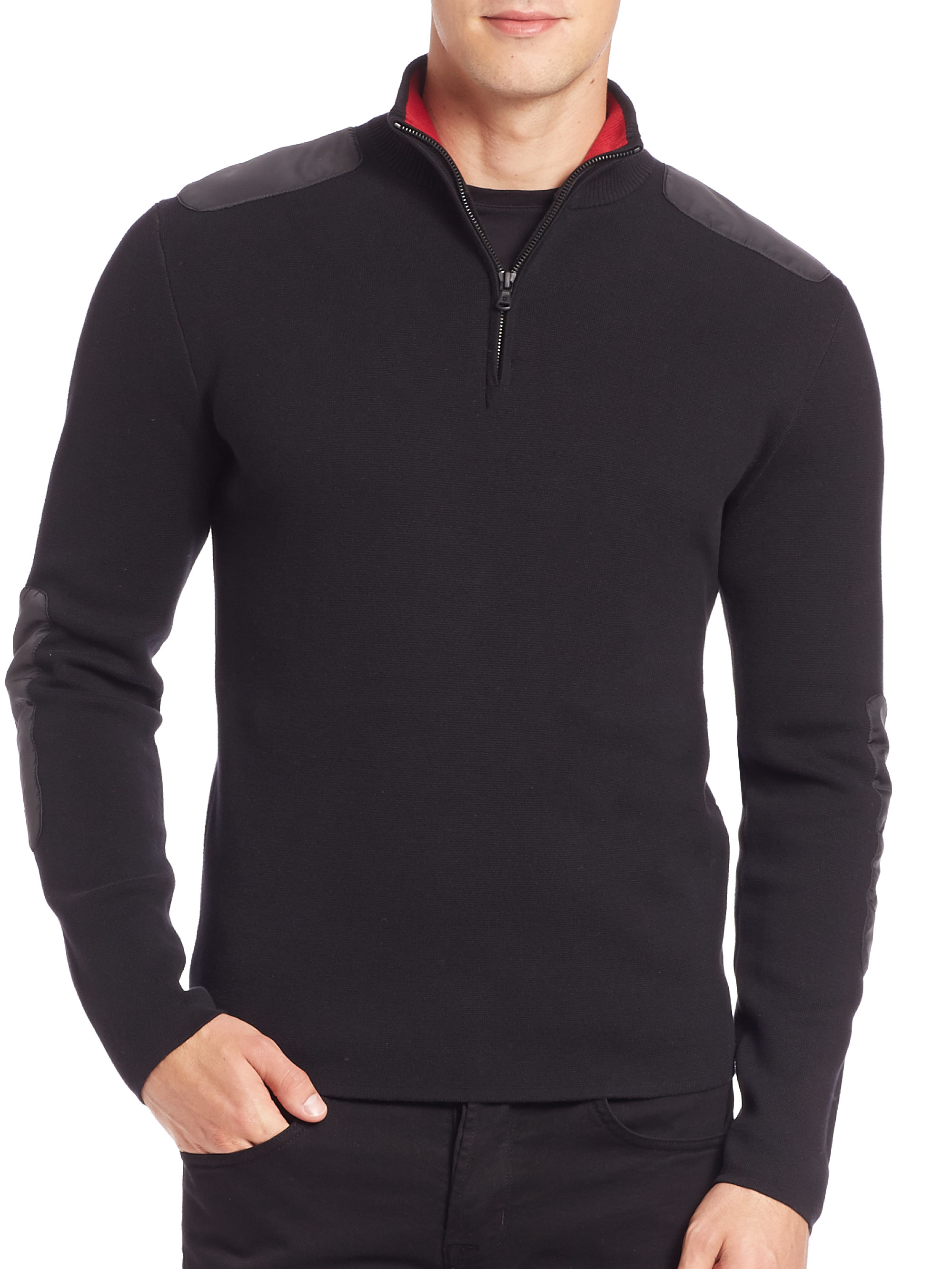 Victorinox Lieutenant Quarter-zip Pullover Sweater in Black for Men | Lyst