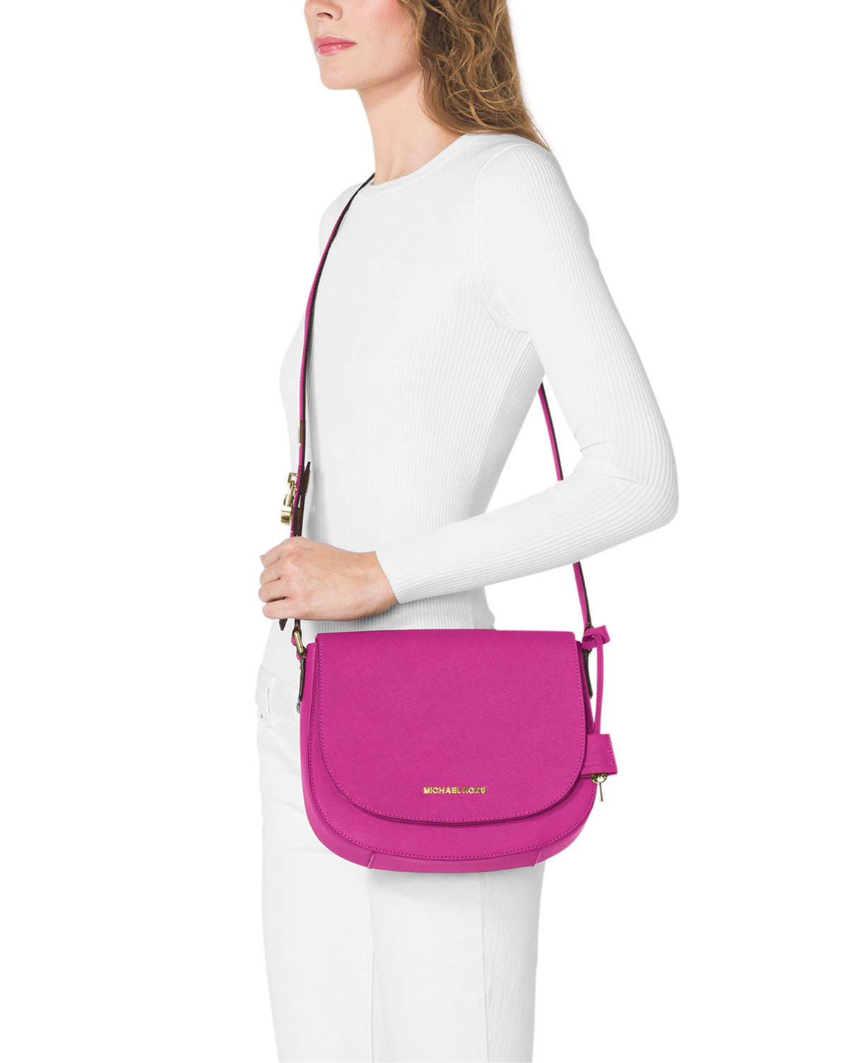 Lyst Michael Kors Hamilton Messenger In Purple Gallery Previously Sold At Neiman Marcus Women S Michael By Kors Hamilton
