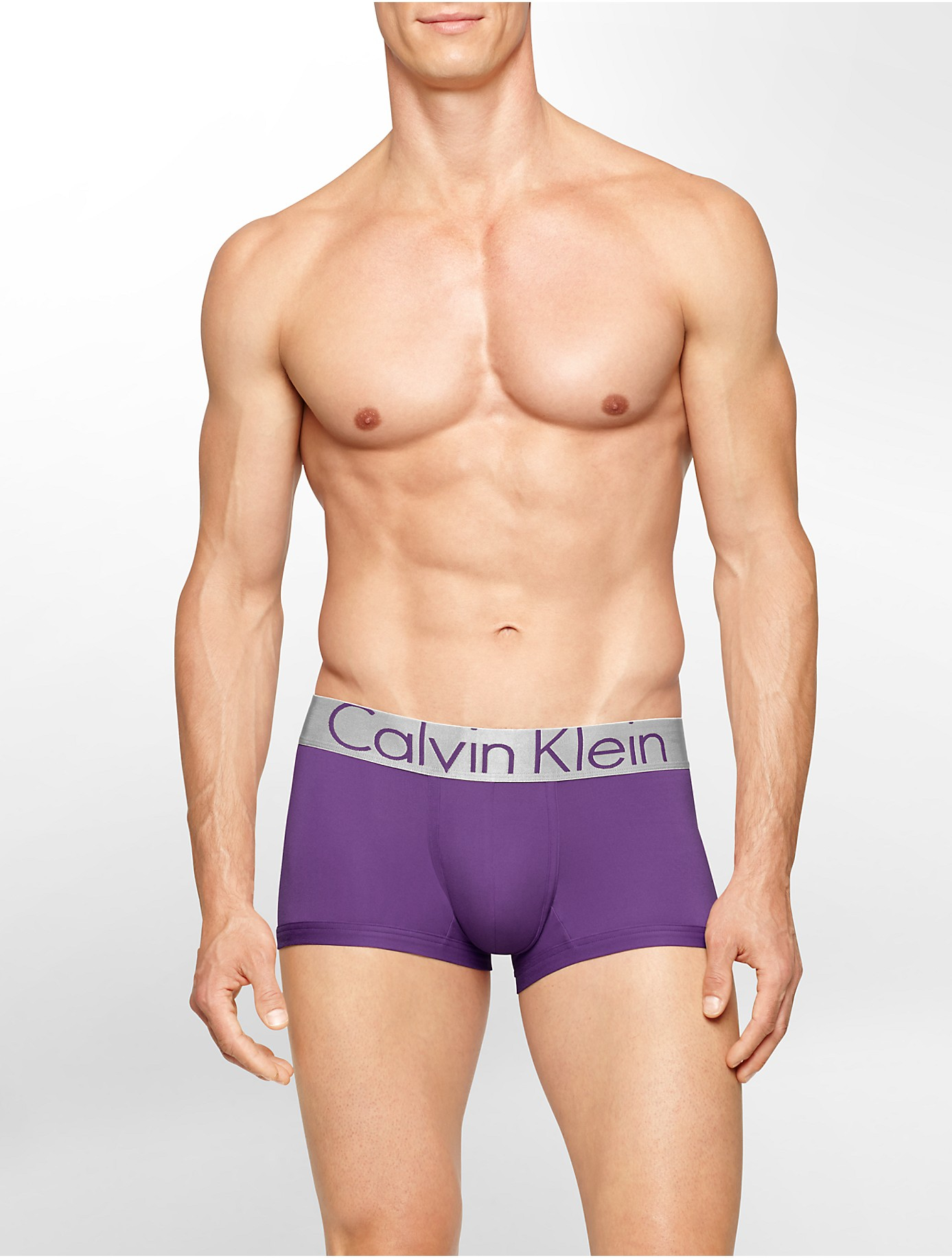 Calvin klein Underwear Steel Micro Lowrise Trunk in Purple for Men Lyst