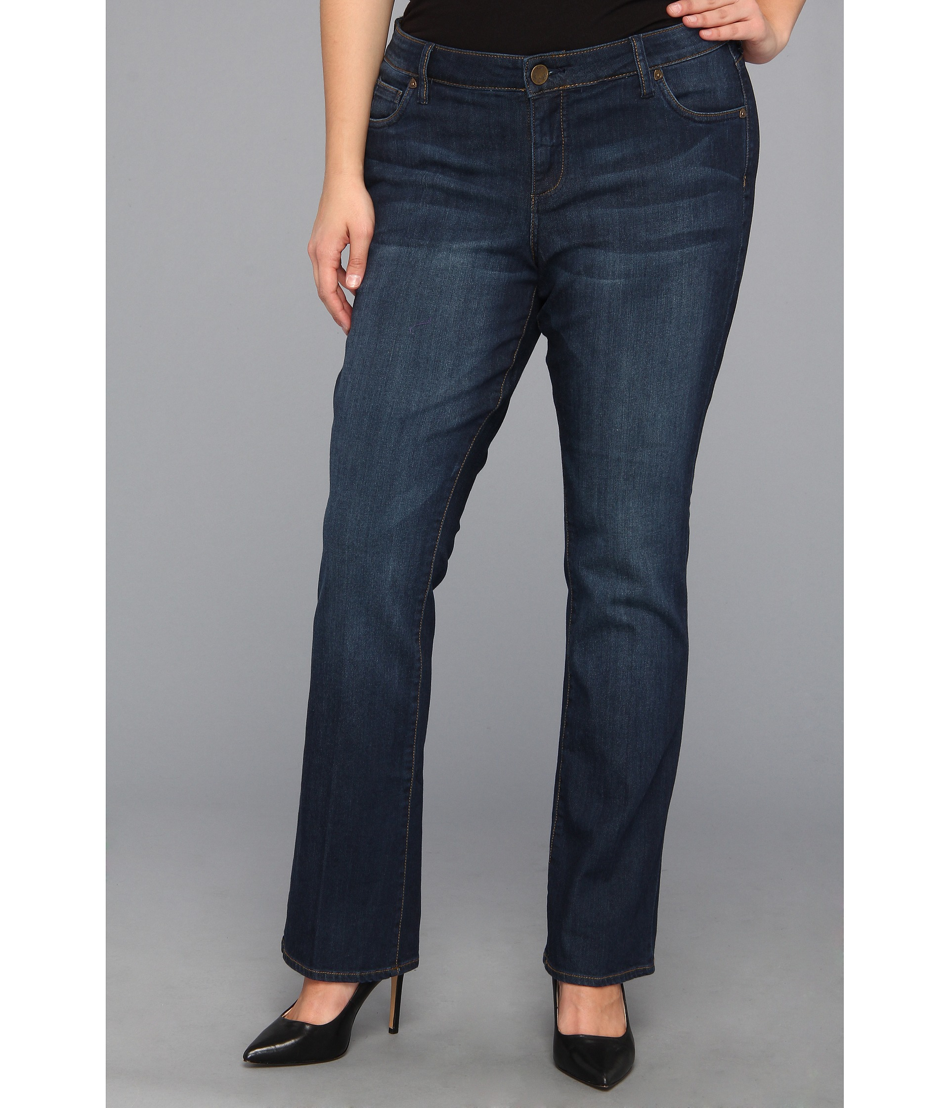Kut From The Kloth Plus Size Farrah Baby Bootcut in Whim in Blue (Whim ...