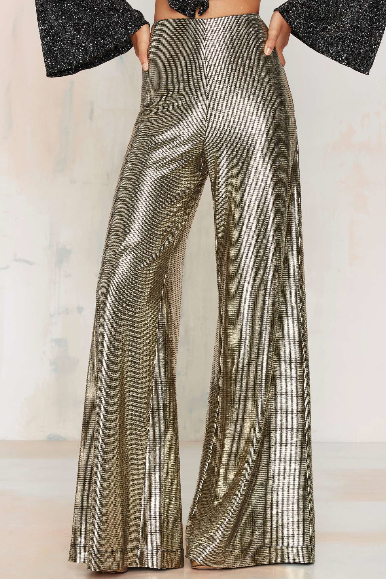 Nasty Gal Hot And Gold High-waisted Metallic Pants in Metallic - Lyst