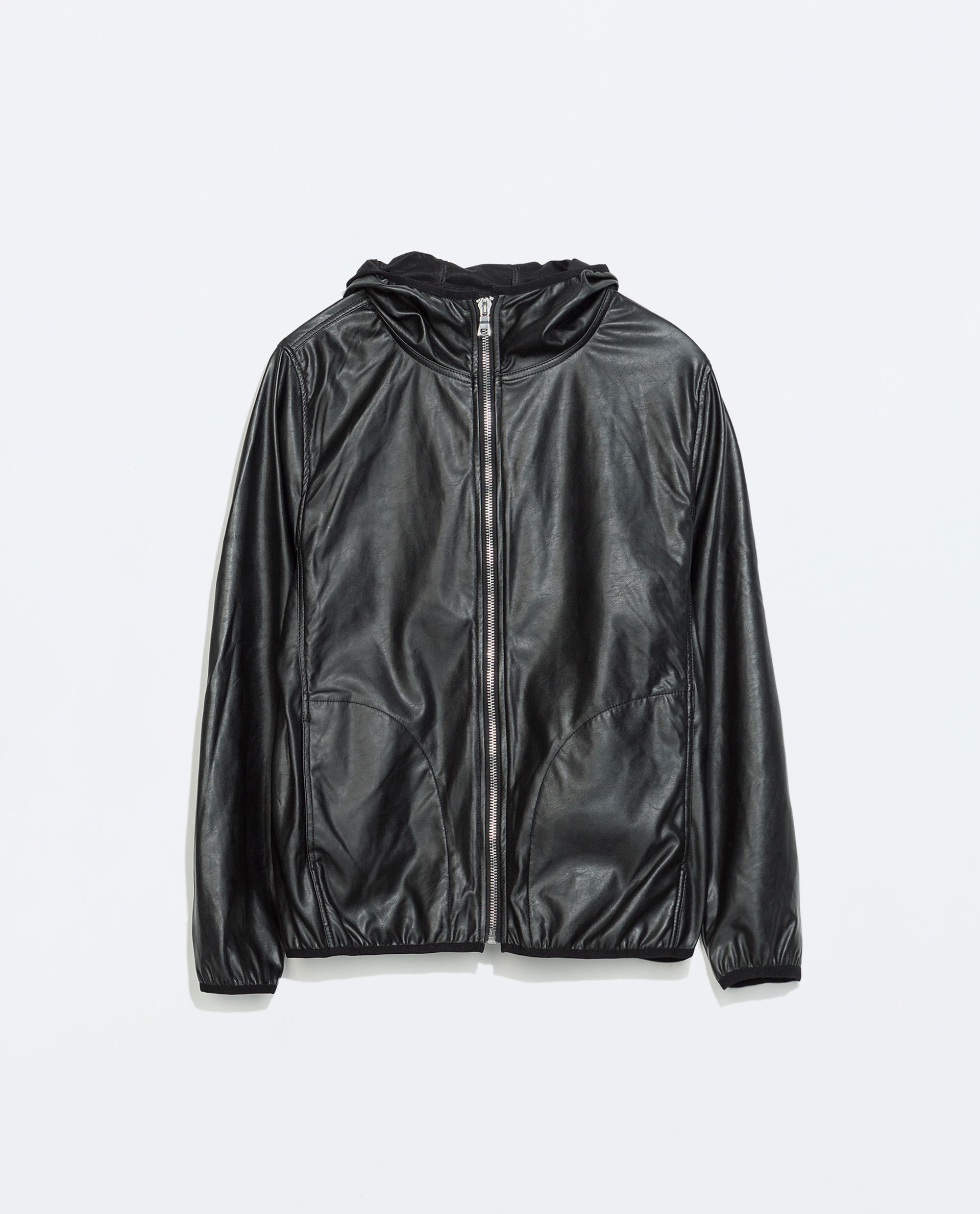 zara basic faux leather jacket