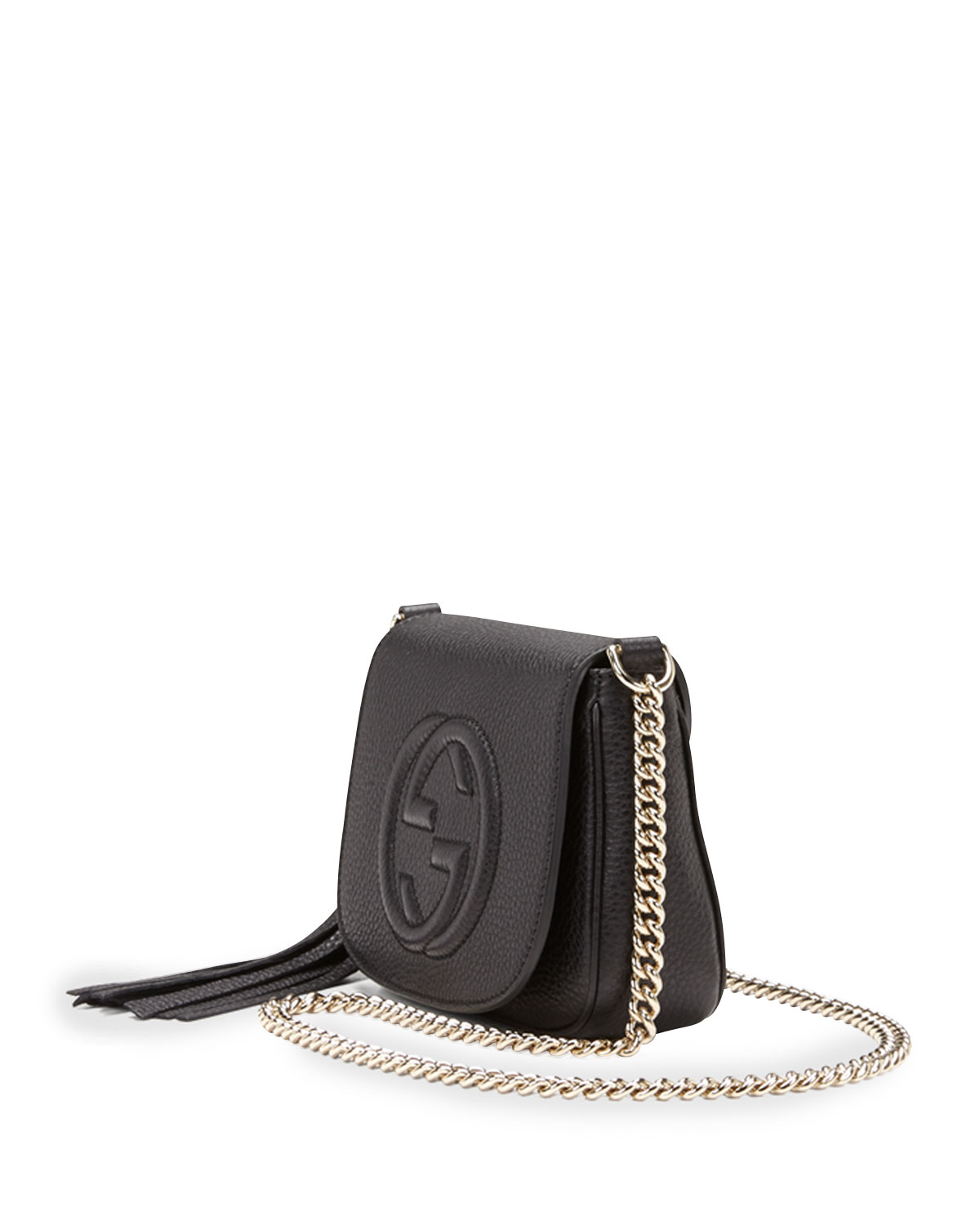 Lyst - Gucci Soho Leather Chain Crossbody Bag in Black