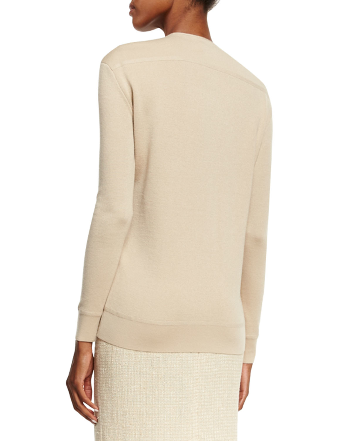 Lyst Ralph Lauren Collection Longsleeve Suede & Cashmere Boyfriend