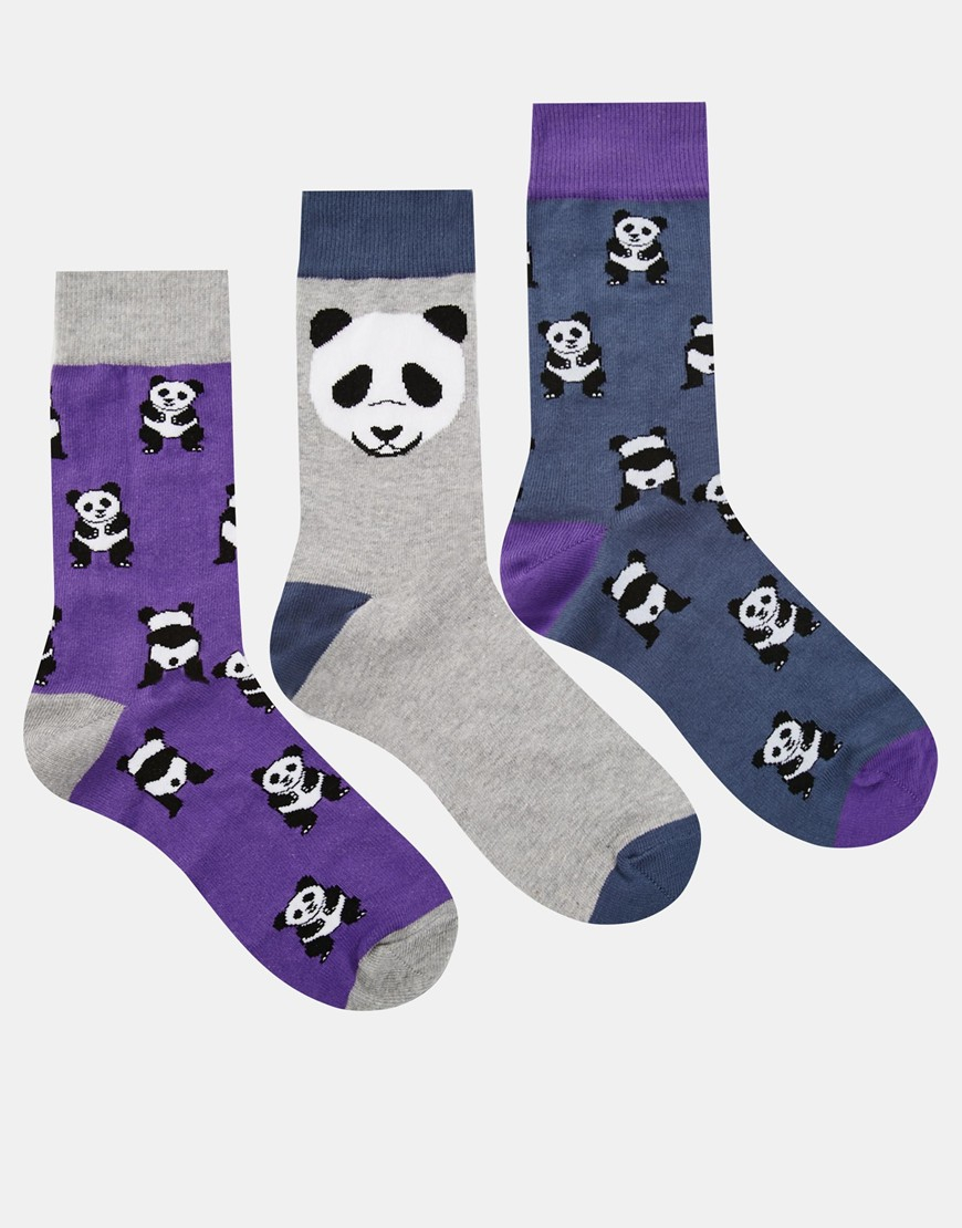 Asos 3 Pack Socks With Panda Design for Men | Lyst