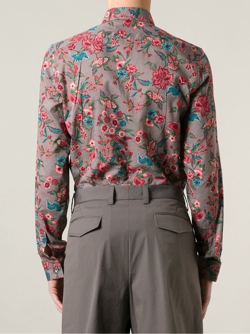 Lyst - Gucci Floral Print Shirt in Purple for Men
