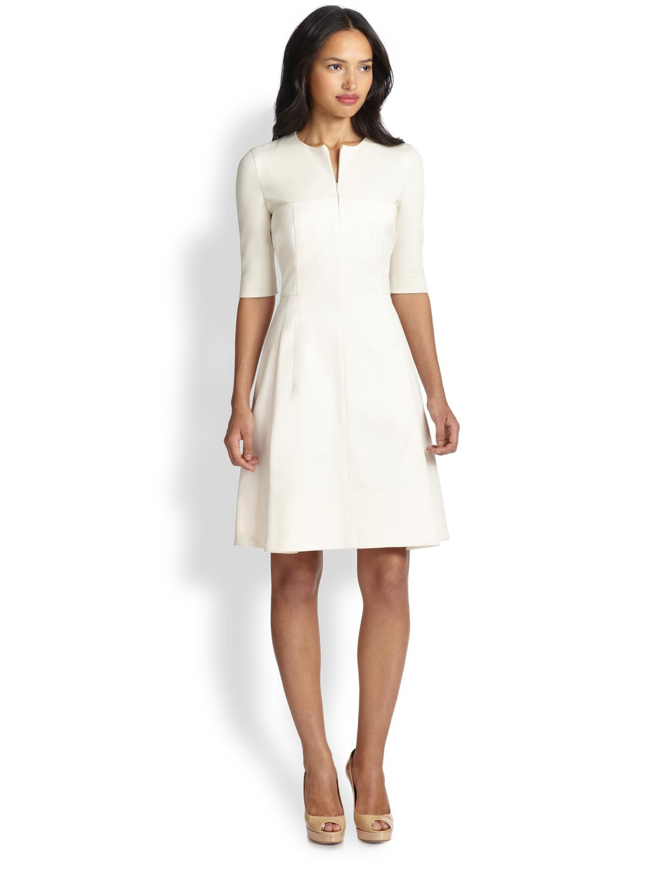 Lyst Akris Punto Stretch Cotton Knit Dress in White