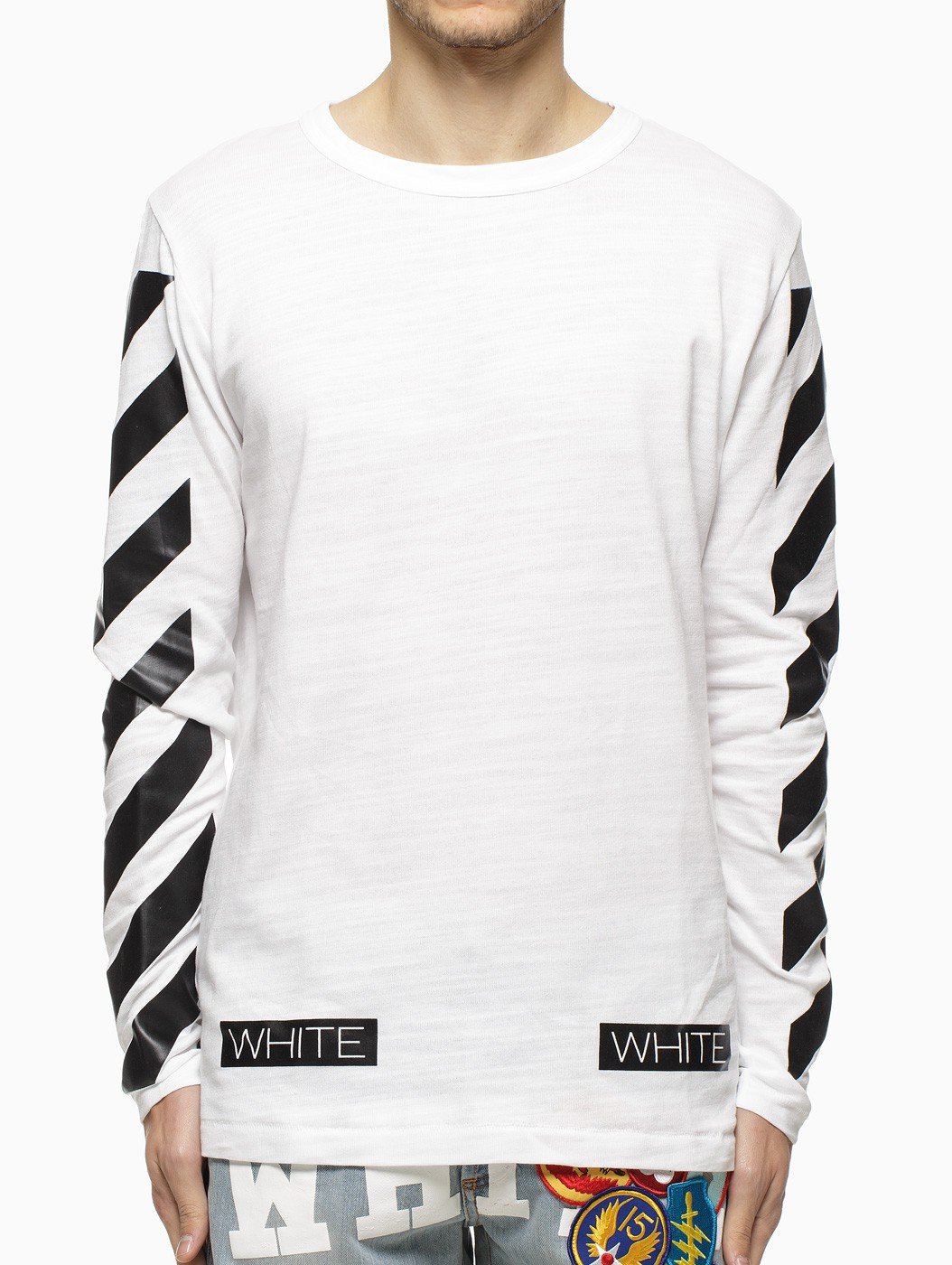 Lyst - Off-White C/O Virgil Abloh Striped Long Sleeve T-Shirt in White