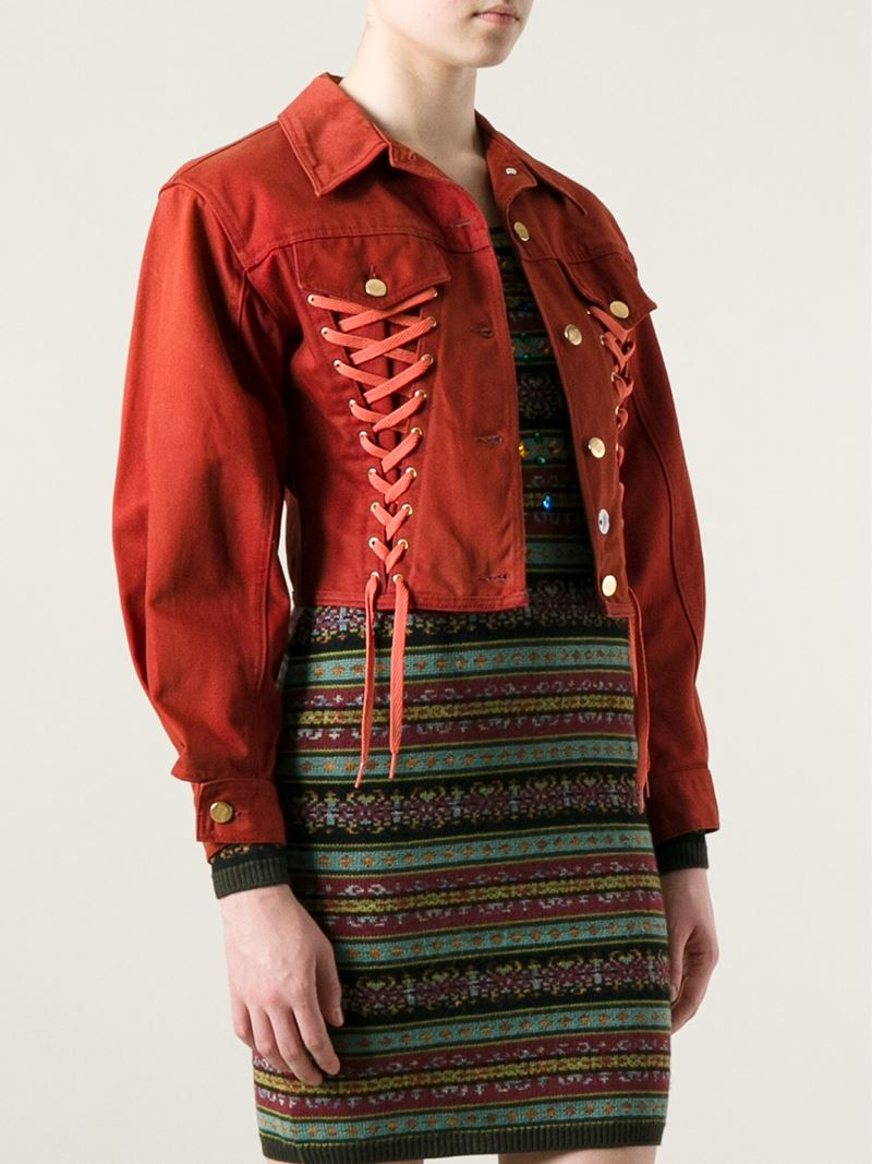 Jean paul gaultier Corset Style Jacket in Red Lyst