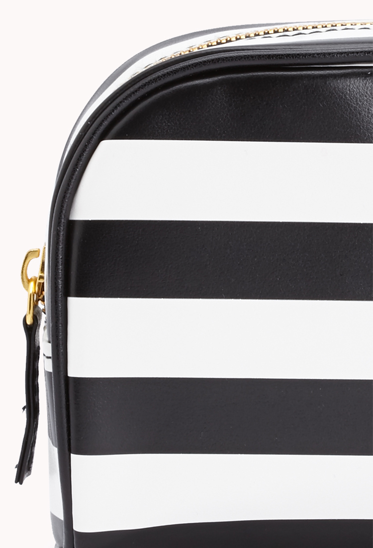 Lyst Forever 21 Glam Striped Cosmetic Bag In White Gallery