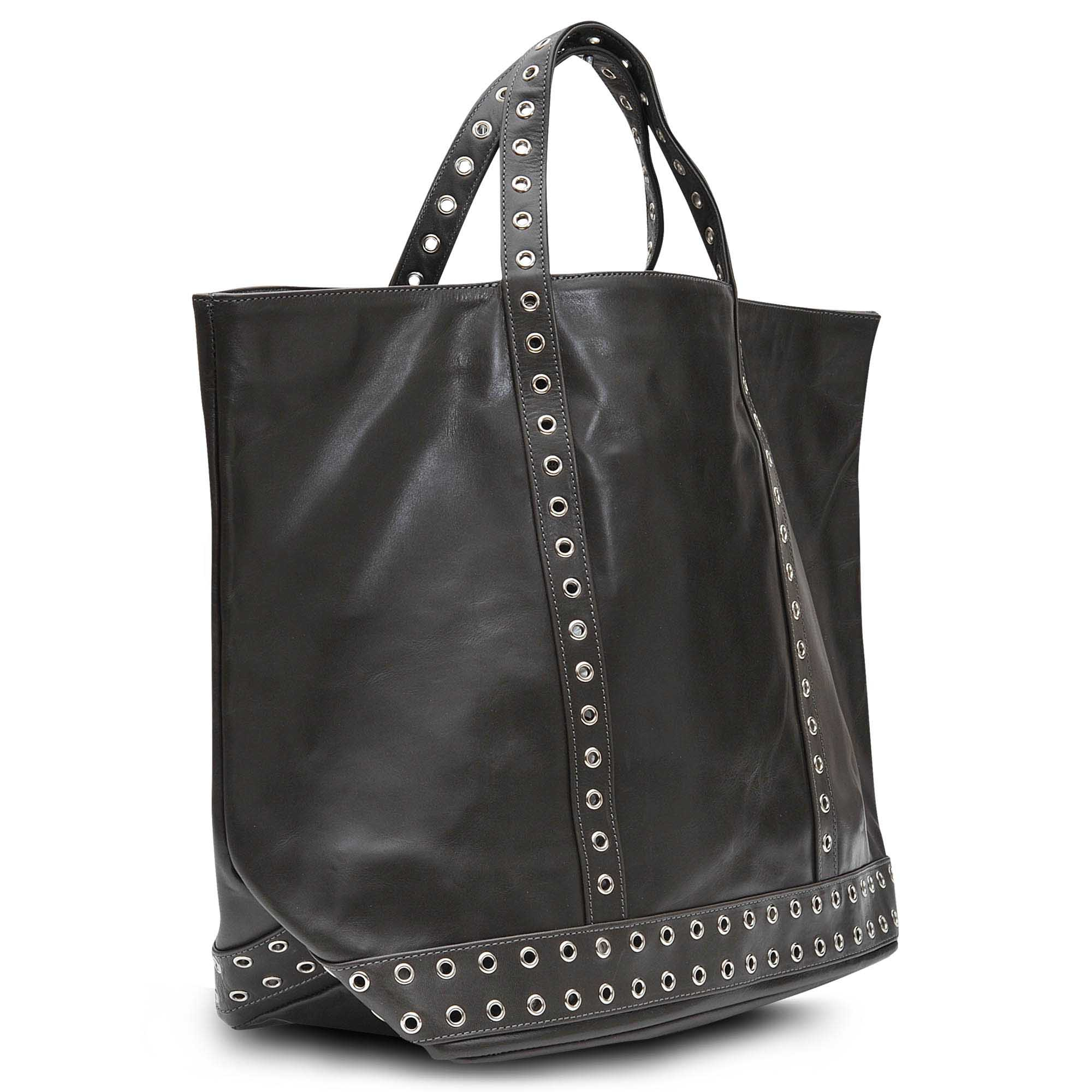Lyst Vanessa Bruno Large Leather Tote With Eyelets In Black Gallery