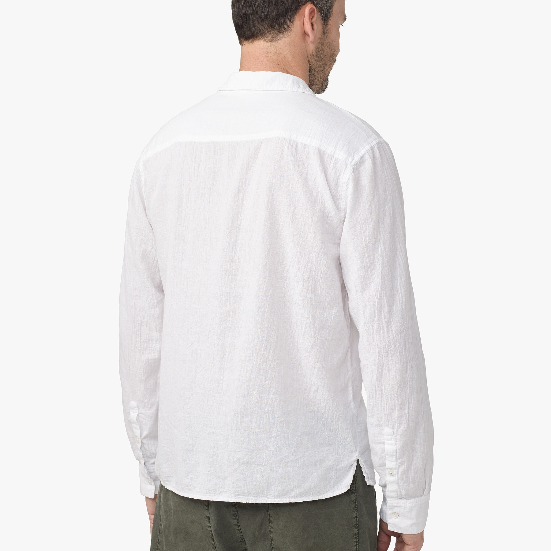 Lyst - James Perse Cotton Gauze Collared Shirt in White for Men