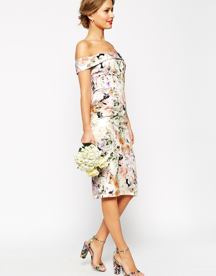 Wedding Off Shoulder Pencil Dress