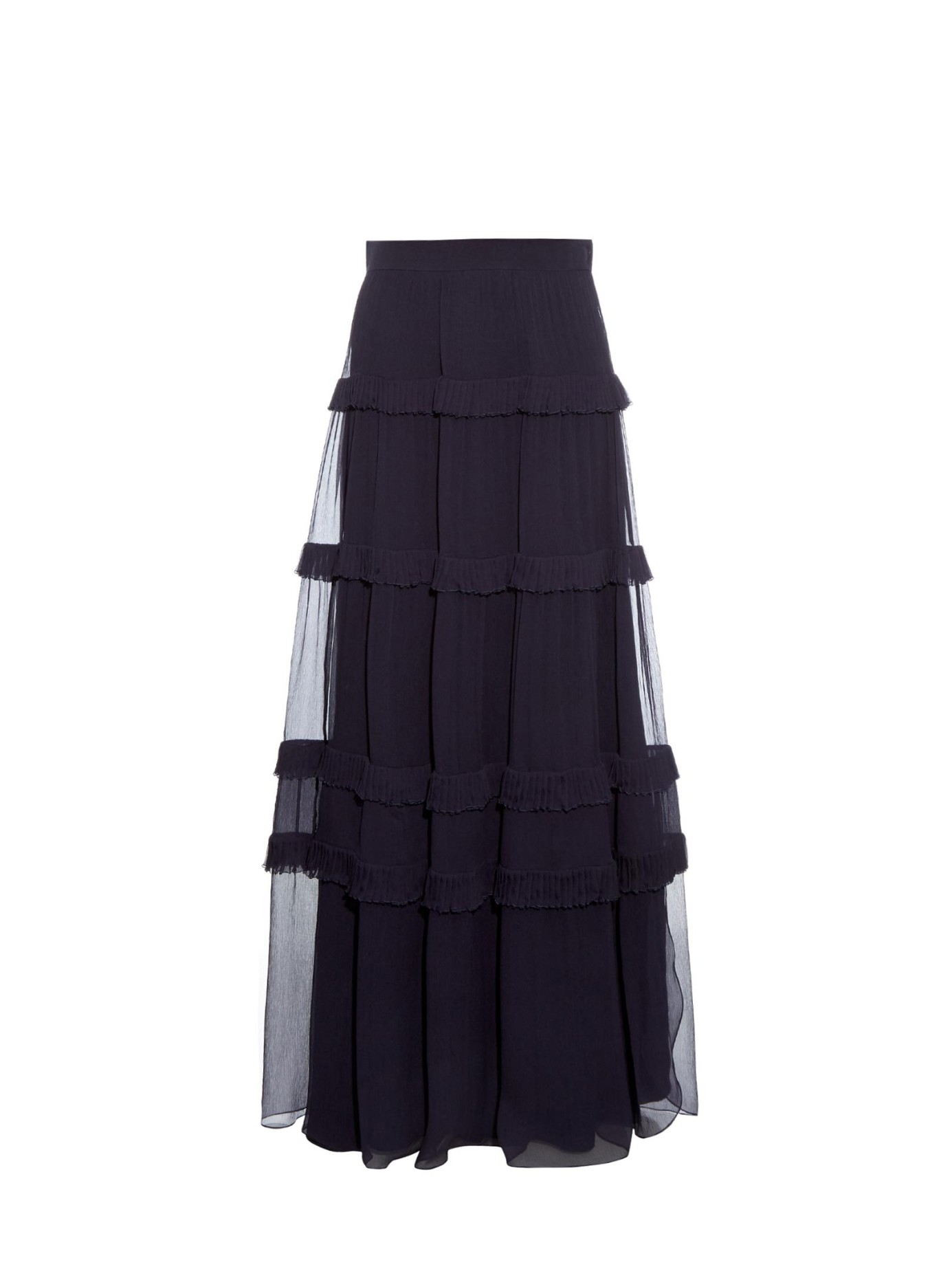 Chloé Ruffled Tiered Silk Maxi Skirt In Blue Lyst 2130