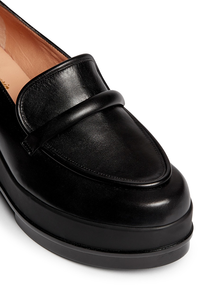 women's black platform loafers