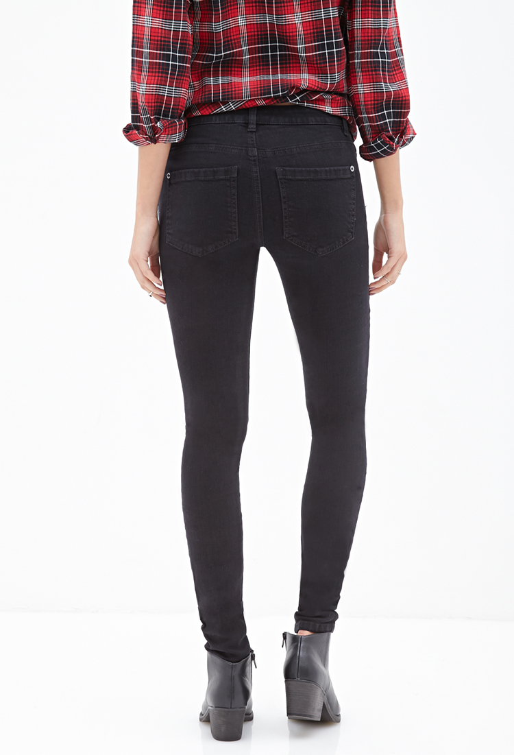 forever 21 black ripped jeans