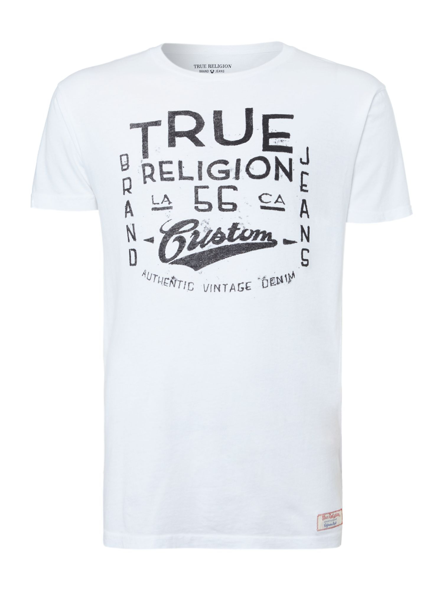 True Religion Logo Plain T Shirt in White for Men | Lyst